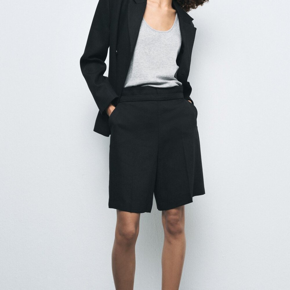 ZARA LINEN BLEND SHORTS ZW COLLECTION